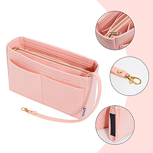 Vercord Felt Organizer Insert For Purse Handbag Tote Bag In Bag Inside Shaper Divider Neo Pink Slender Medium - color: A Pink, size: Slender Medium
