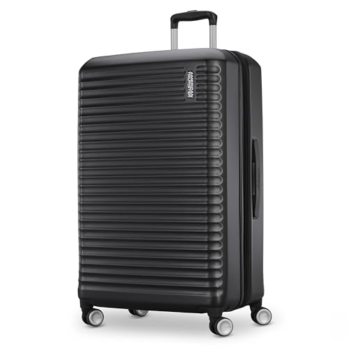 American Tourister Stratum 3.0 Large 28-Inch Spinner, Airline Approved, Durable Hardside Luggage, Expands 1.5", RightHeight™ Adjustable Handle, Black - color: Black, size: Large - Checked