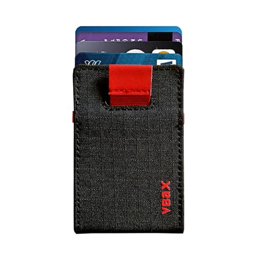 RFID Minimalist Slim Wallet for Men and Women, Holds Up to 12 Cards, Cash, Key Thin and Lightweight Credit Card Holder (Black Microfiber – Inferno Edition) - color: Black Microfiber – Inferno Edition