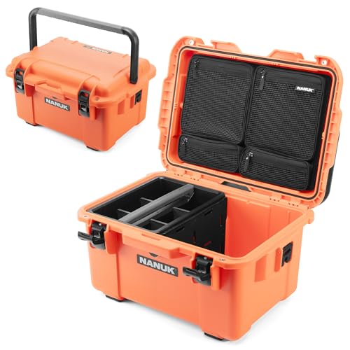 NANUK Trail 35 – 38.8 L (10.2-Gallon) Waterproof Gear Case – Modular Cargo Case for Camping, Fishing, Hunting & Outdoor Storage – Dustproof and Impact Resistant (22.0” x 15.9” x 11.6”) – Orange - color: Orange, size: Trail 35 (10.2-Gallon)