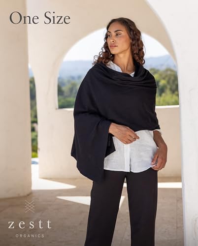 zestt Dreamsoft Travel Scarf, Wrap and Shawl for Women, Organic Cotton - color: Black
