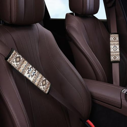 Fashion Aztec Car Seat Belt Pad Cover 2-Pack Soft Car Safety Seat Belt Strap Shoulder Pad Anti-Slip Shoulder Strap Protect Universal Fit Most Cars Women Men - color: Fashion Aztec Geometry