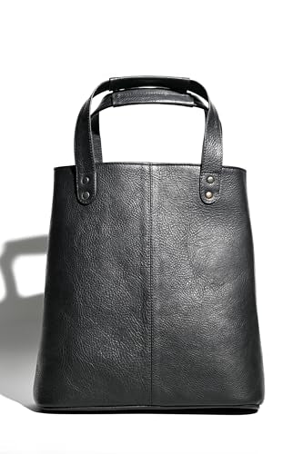 Premium Collection Genuine Leather Two-bottle Wine Tote | Luxury & Style Bag | Ideal Gift | Women and Men - color: Black