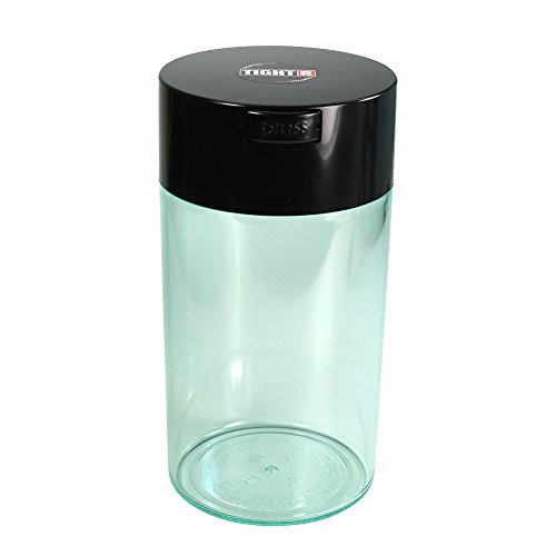 Tightvac - 3oz to 12 Ounce - Patented Airtight Container | Multi-use Vacuum Container Works as Smell Proof Containers for Herbs and Dry Goods. Black Clear - color: Black Cap & Clear Body