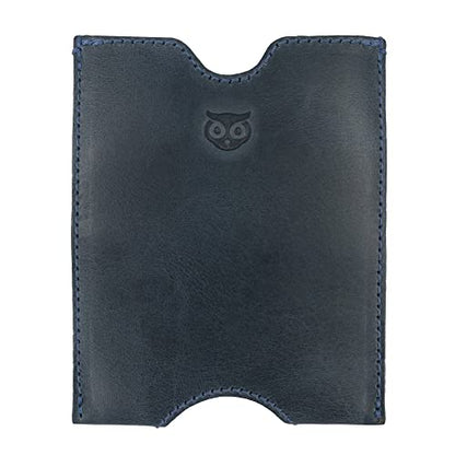 Hide & Drink, Travel Passport Pocket Sleeve Handmade from Full Grain Leather - Slate Blue - color: Slate Blue