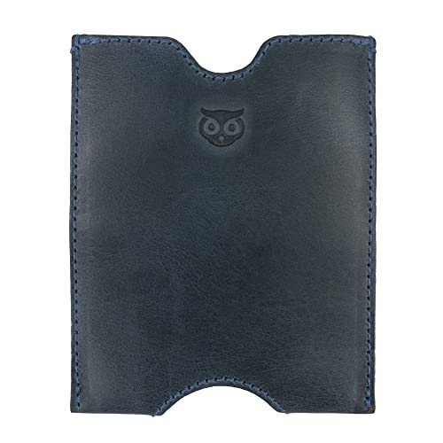 Hide & Drink, Travel Passport Pocket Sleeve Handmade from Full Grain Leather - Slate Blue - color: Slate Blue