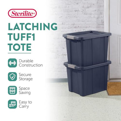 Sterilite 12-Pack Storage Bins with Lids, Heavy Duty Totes, Tuff1, 18 Gallon, Dark Indigo - color: Dark Indigo, size: 18 Gallon (12 Pack)