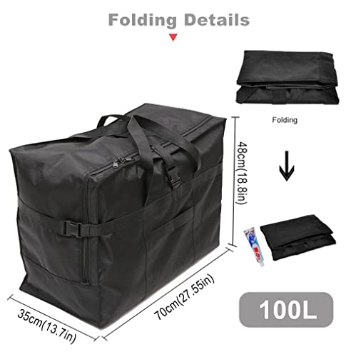 Travel Duffle Bag,Large Storage Bags,Foldable Weekender Bag,Overnight bag,Heavy Duty Travel Bag,Reinforced Carry Straps Gmy Dance Bag for Men And Women Camping,Moving,Hospital - color: Large 100L