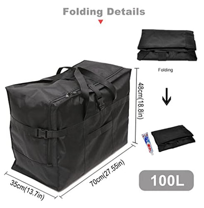Travel Duffle Bag,Large Storage Bags,Foldable Weekender Bag,Overnight bag,Heavy Duty Travel Bag,Reinforced Carry Straps Gmy Dance Bag for Men And Women Camping,Moving,Hospital - color: Large 100L