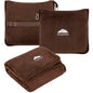 BlueHills Premium Soft Travel Blanket Pillow Airplane Blanket Soft Bag Pillow case with Hand Luggage Belt and Backpack Clip Compact Pack Large Portable Throw Air Plane Flight Travel (Brown T009) - color: Brown-1pk-t009