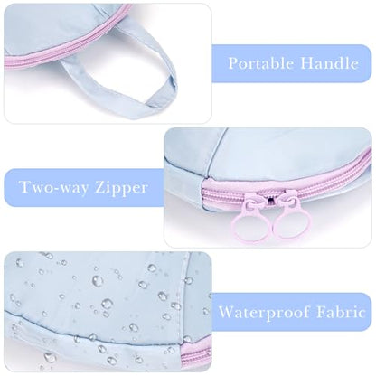 Travel Underwear Organizer Bag, Portable Multi-Compartment Travel Bag for Clothes, Bras, and Accessories, Underwear Packing Cube for Women (Blue)