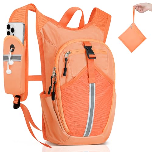 Small Hiking Backpack 10L - Lightweight Packable Foldable Backpack for Travel Camping Outdoor Commute, Compact Rucksack for Women Men(Orange) - color: Orange, size: 10L