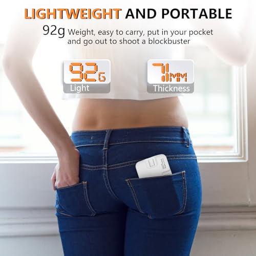 BANSINE Portable LED Photo Light - USB-Rechargeable, Up to 6500K Color Temperature for Selfie, Zoom Conference, Video, Makeup - color: Whte