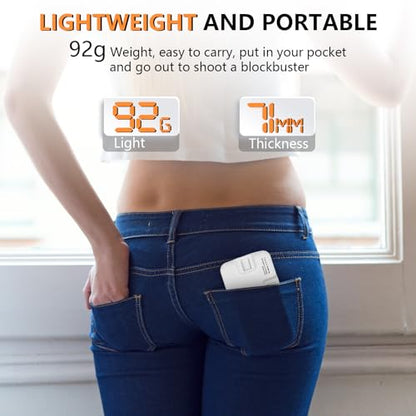 BANSINE Portable LED Photo Light - USB-Rechargeable, Up to 6500K Color Temperature for Selfie, Zoom Conference, Video, Makeup - color: Whte