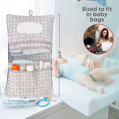 HAMUR Baby Diaper Bag Organizer – Compact & Foldable Stroller Pouch for Newborn Essentials | Travel-Friendly | Fits Boys & Girls (Space) - color: Space