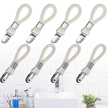 8 Pcs Kitchen Towel Clips, Metal Bath Towel Clips for Hooks, Hand Towels Hook with Loop Cotton for Home Kitchen Bathroom