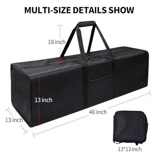 Urbanstand 46 Inch Extra Large Duffle Bag for Travel, Sports Gear Storage Bag with 2-way Lockable Zippers, Long Duffel Bag for Tent Camping tripod(Black 46inch 2Pack) - color: Black, size: 46inch 2Pack