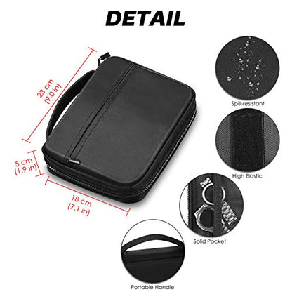Fintie Watch Band Storage Bag Organizer, Travel Replacement Wrist Straps Carrying Case Pouch for Smartwatch Bands, Pin, Cable, Cases Accessories, Black