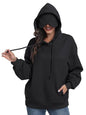 SeSe Code Hoodie With Eye Mask Waffle Hooded Sweatshirts Womens Travel Airplane Sleep Hoodies Mens Oversized Pullover - color: Black, size: Small