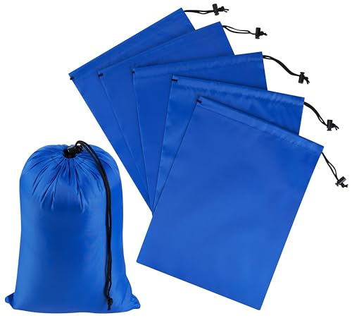 PALTERWEAR Drawstring Bag with Toggle - Nylon Cinch and Ditty Pouch Six-Pack (Blue, 9 x 12 Inch, Set of 6) - color: Blue, size: 9 x 12 Inch