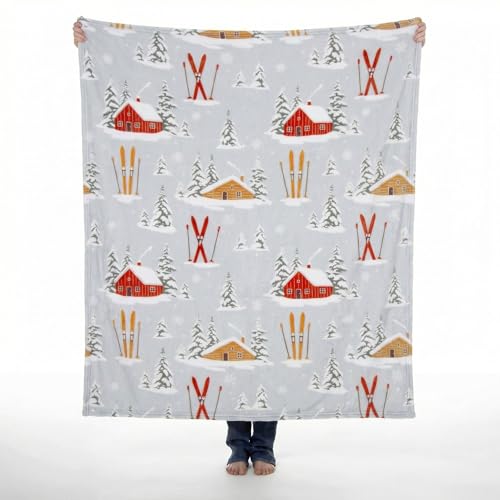 Carstens, Inc. Travel Blanket, Premium Compact 2-in-1 Airplane Blanket/Pillow, Snowy Cabin - color: Snowy Cabin