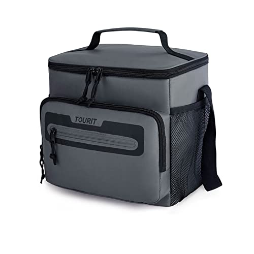 TOURIT Large Lunch Bag 14L Insulated Lunch Box Lunch Cooler for Men Women Work, Black - color: Y-Dark Gray