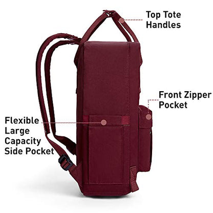 KALIDI Casual Laptop Backpack 15 Inches Classic Camping Rucksack Travel Outdoor Square Daypack College Hiking Gym Bag, Burgundy - color: Burgundy