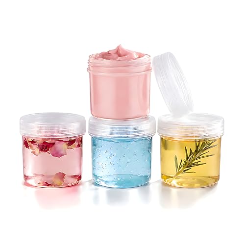 TSA Approved Wide Mouth Travel Size Containers, PP Clear Leak Proof Travel Plastic Jars with Lids for Creams Lotion Cosmetic, Jewelry Beads, Sample, Small Items Storage (1 oz, 4 Pcs) - color: Clear, size: 1 oz