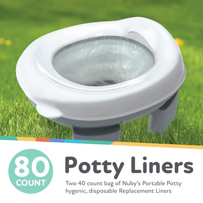 Nuby Portable Potty Replacement Liners - Disposable Potty Liners - Toddler Potty Training Essentials - 80 Count - style: Potty Replacement Liners (Pack of 80)