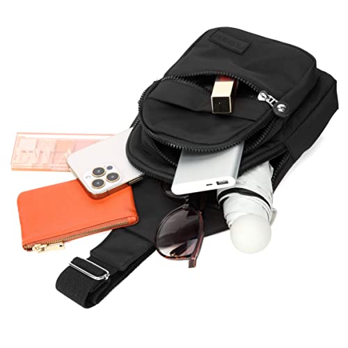 Banelu Small Sling Backpack Crossbody Bags for Women Men, Small Sling Bag Cross Body Bag Fanny Packs Crossbody Purses - Black - color: Black