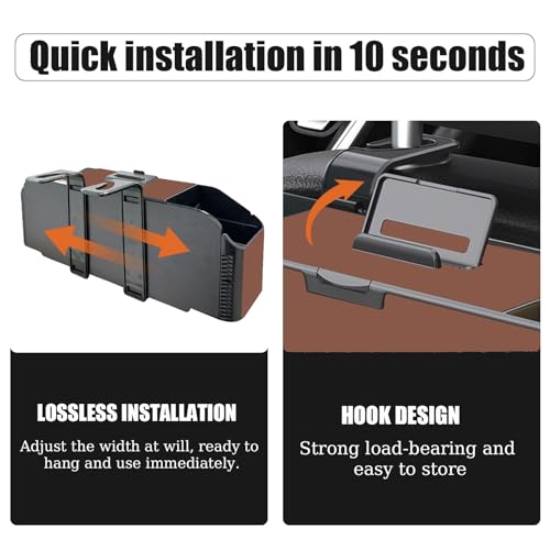 Back Seat Car Organizer,5 in 1 Multifunctional Car Back Seat Storage Box with Trash Can Drink Cup Holder Tissue Box, for Hold Phone,Snacks, Drinks, Handbag-Brown - color: Brown