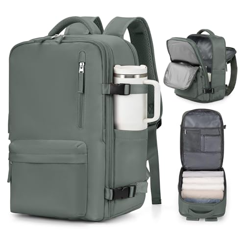 VGCUB Carry on Travel Backpack for Women Men Large Laptop Gym Work Frontier Airlines Personal Item Bag Business Airport Lightweight Backpack Flight Approved Mochilas de Viaje Green - color: Green, style: Large