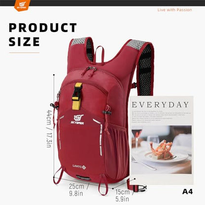 SKYSPER Small Hiking Backpack - 15L Travel Daypack Lightweight Bag Water Resistant Hiking Backpacks for Women Men(Red) - color: Lantc15-red, size: Small