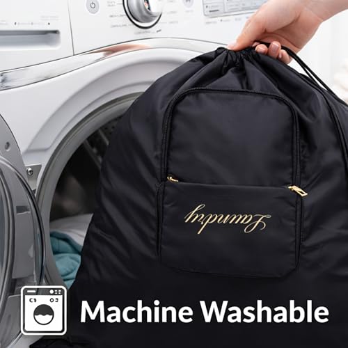 Travel Fanatics Laundry Bag for Dirty Clothes - Foldable Travel Laundry Bag for Suitcase, Hotels, Airbnbs, Cruises and Road Trips - Black - color: Black Laundry