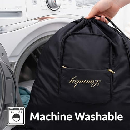 Travel Fanatics Laundry Bag for Dirty Clothes - Foldable Travel Laundry Bag for Suitcase, Hotels, Airbnbs, Cruises and Road Trips - Black - color: Black Laundry