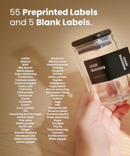 APT 1101 Glass Storage Jars with Bamboo Lid, glass canisters with airtight lids, Clear jars with lids for Spice, Cookie, Candy, Tea, Coffee Bean and Rice (Black, 4oz, set of 12) - color: Black