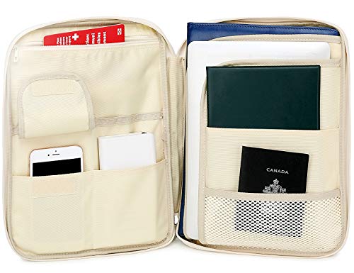 Document A4 Bag Case Waterproof Organizer Portfolio Office Travel Zipper Multi-Function Pouch - color: 01-black