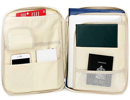 Document A4 Bag Case Waterproof Organizer Portfolio Office Travel Zipper Multi-Function Pouch - color: 01-grey