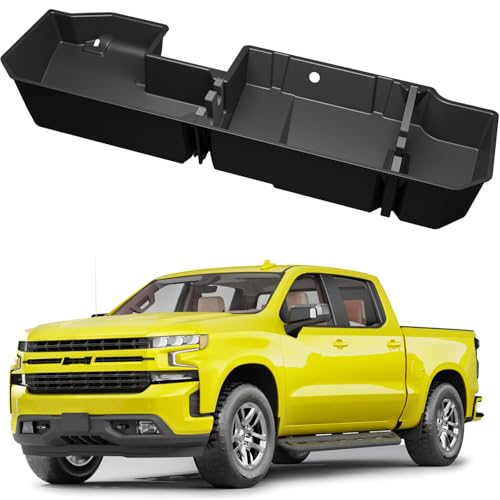 KINGGERI Under Seat Storage Boxes Compatible with 2019-2026 Chevy Chevrolet Silverado 1500/GMC Sierra 1500, 2020-2026 Silverado/Sierra 2500HD/3500HD | Double & Crew Cab Rear Underseat Organizer Box - size: 2019-2026 Chevy Silverado/GMC Sierra 1500