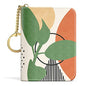 Aiawoxc Credit Card Holder, Small RFID Wallet Slim Leather Card Organizer Case with Zipper and Keychain, Modern Abstract Art - color: Tropical Plants, size: Keychain