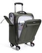 ECOHUB Carry On Luggage Airline Approved, 21 Inch Height Softside Carry On Suitcase with Spring Shock-Absorbing Spinner Wheels, Lightweight Travel Luggage with TSA Lock, Fits 22x14x9 Carry-On Bag - color: Green