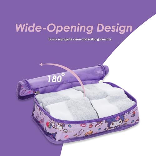 Sanrio's Hello Kitty Packing Cubes - 5 Piece Packing Cube Bags - Travel Essentials - Suitcase Luggage Organizer Set - Hello Kitty and Friends, My Melody, Kerromi, Kerropi, Badtz-Maru (Kerromi) - color: Purple