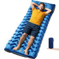 Inflatable Camping Mat, Ultra-Lightweight Sleeping Pad with Built-in Pillow & Foot Pump, Camp Pads for Backpackers, Hikers & Outdoor Enthusiasts, Easy to Carry, Gifts - color: Blue+grey