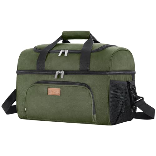 Lifewit Insulated Cooler Bag, Large Leakproof Beach Cooler, Lightweight Portable Double Layer Soft-Sided Travel Ice Chest for Camping, Kayaking, Road Trips, Grocery Shopping - color: Green, size: 48-can