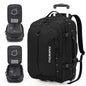 Fanwoli Rolling Vacuum Backpack Travel with One-Button Compression, 55L Expandable, Water Resistant Carry-On Suitcase Luggage, Ideal for Outdoor/Family/Trips - color: Black