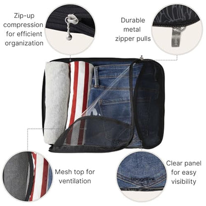 Baggallini Compression Cube 3-piece set - Lightweight Compression Packing Cubes for Travel - color: Midnight blossom