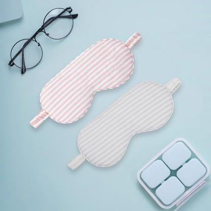 HBHLFZ Sleep Mask 2 Pack - Bamboo Viscose Fiber Sleeping Eye Mask - with Elastic Band/Headband - Comfort Sleeping Shade - for Nighttime Sleeping, Traveling & Napping（Light Pink，Silver） - color: Light Pink&silver
