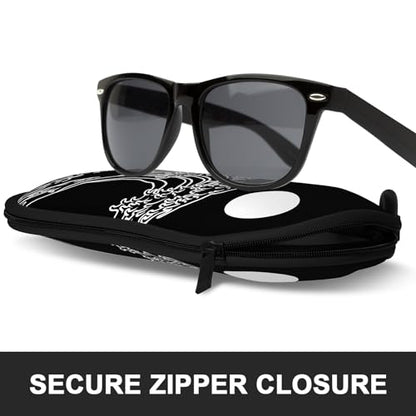 Sunglasses Soft Case, Ultra Light Portable Neoprene Zipper Glasses Case for Men Women - color: Abstract Waves