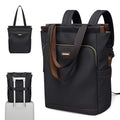 GOLF SUPAGS Convertible Laptop Backpack for Women Casual Daypack Notebook Tote Bag for Work College Travel Leisure (Black) - color: Black
