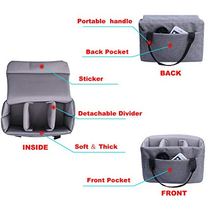 Camera Inserts Protective Bag Padded Insert Camer Cube Water Resistant DSLR SLR Case Foldable Liner for Sony,Canon,Nikon,Olympus Camera Lens Accessories Grey - color: Grey
